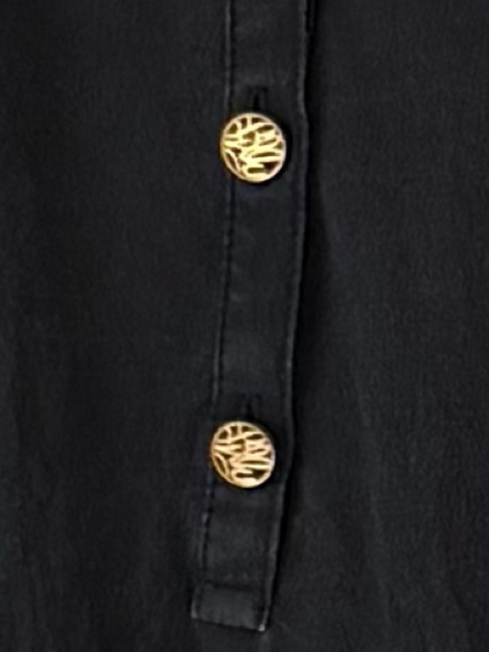 Lilly Pulitzer Black Long-Sleeve Henley Blouse - Picture 4 of 9